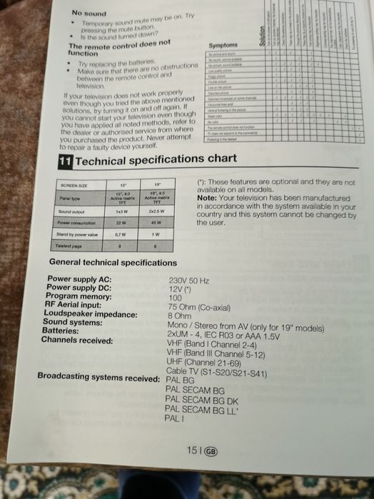 Телевизор Sang с дистанционно