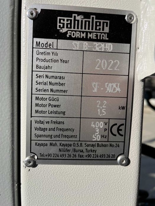 Masina de indoit tevi - SAHINLER SFB 32 HD