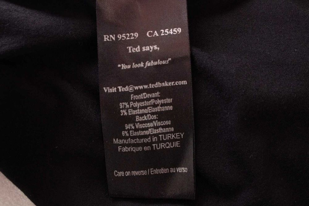 TED BAKER дамска мини рокля сатенена  с принт предница XS