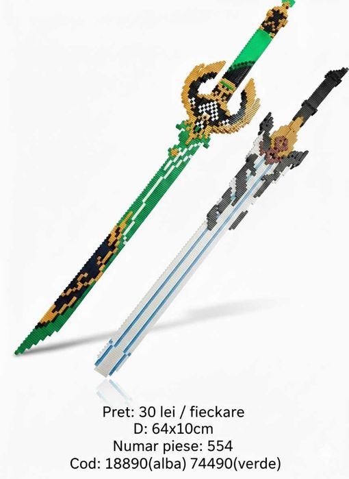 Jucarii tip Lego - Arme, Sabii, Mitraliere, Pusca