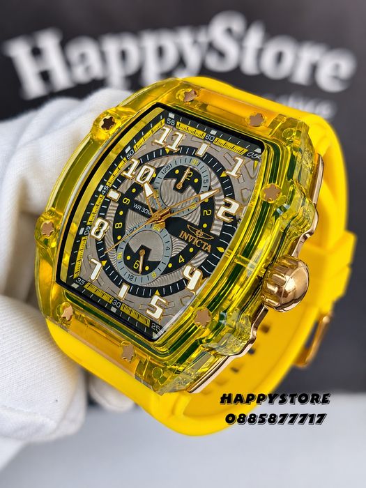 INVICTA Cyclone Yellow/Gold 49 mm, Инвикта нов мъжки часовник