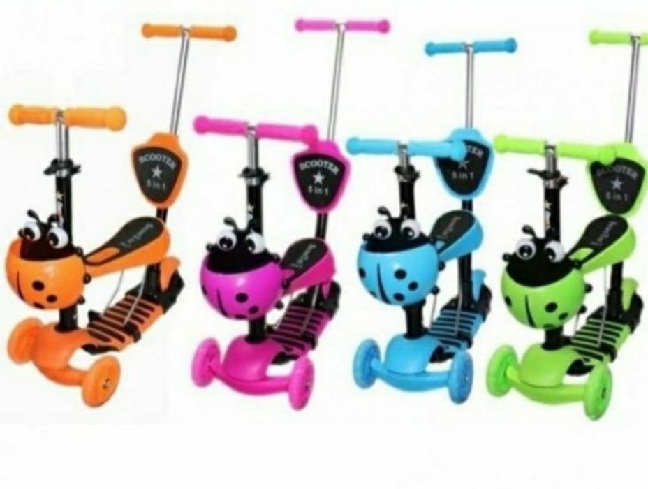 Trotineta 5 in 1 smart Kids Buburuza gargaritie lumini