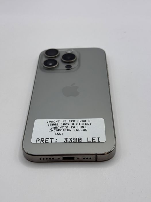 Iphone 15 Pro 128GB Grad A Garantie 24 luni rate iphonezone.ro