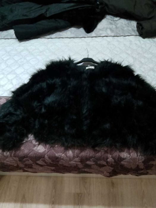 Дамско палто с косъм