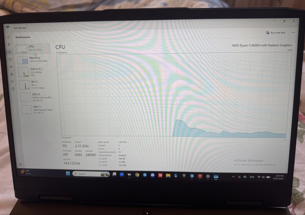 Laptop Lenovo Gaming – Ryzen 5 6600H / RTX 3050 / 16GB RAM / 1TB SSD