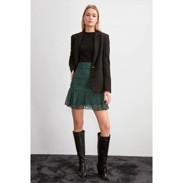 Юбочки с принтом леопард зеленая и розовая S