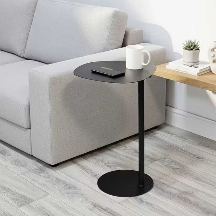 Masuta NOUA de cafea neagra din metal, 35X25X53cm, noptiera