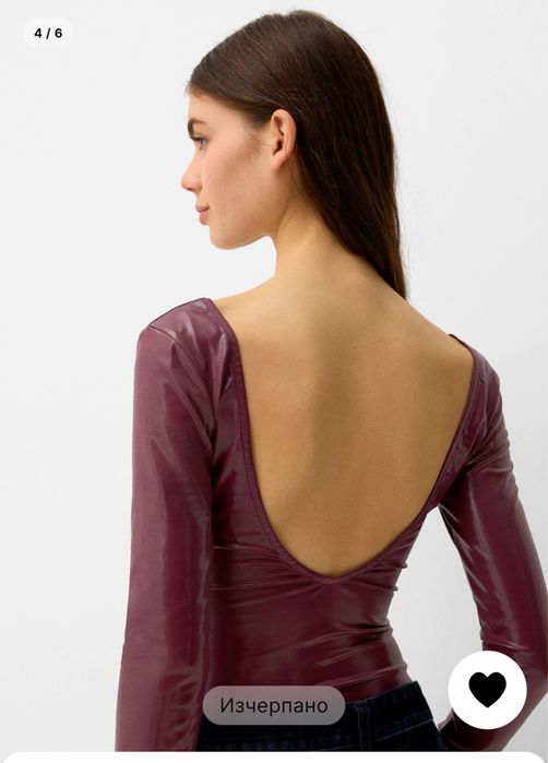 Боди Bershka във вишнев цвят