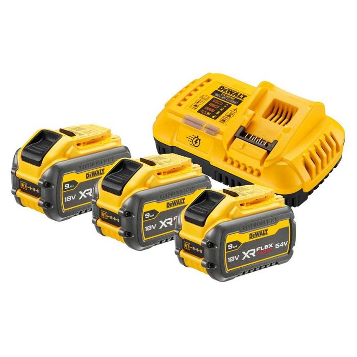 Комплект зарядно устройство и 3 батерии DeWALT DCB118X3, 18/54V, 9Ah