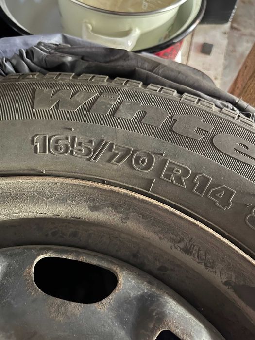 Set jante tabla otel cu anvelope, 165 x 70 x 14