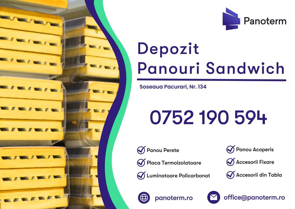 Panouri Sandwich - Transport GRATIS la minim 100 mp - Suceava