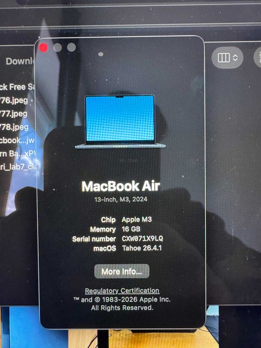 Macbook air m3 13”, 16gb ram nou(folosit o lună)