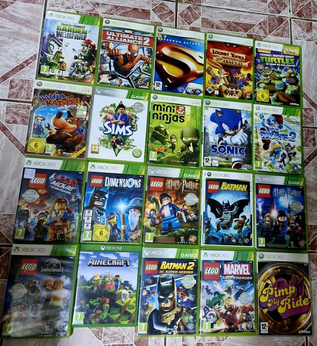 Sims/Lego/Turtles N/Smurfs/Superman/Sonic/Minecraft Xbox 360