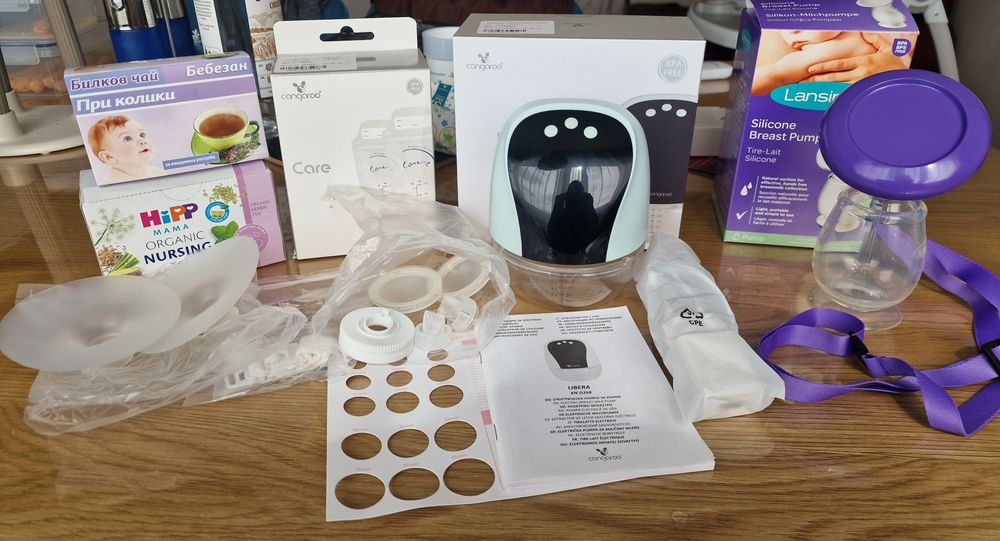 Помпа за кърмене Cangaroo Libera и ръчна помпа Lansinoh