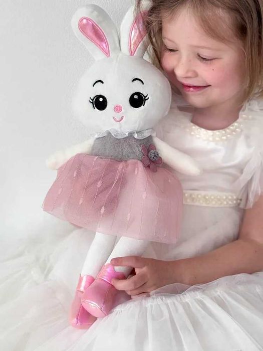 Плюшено зайче балерина 45см, Сладка детска плюшена играчка