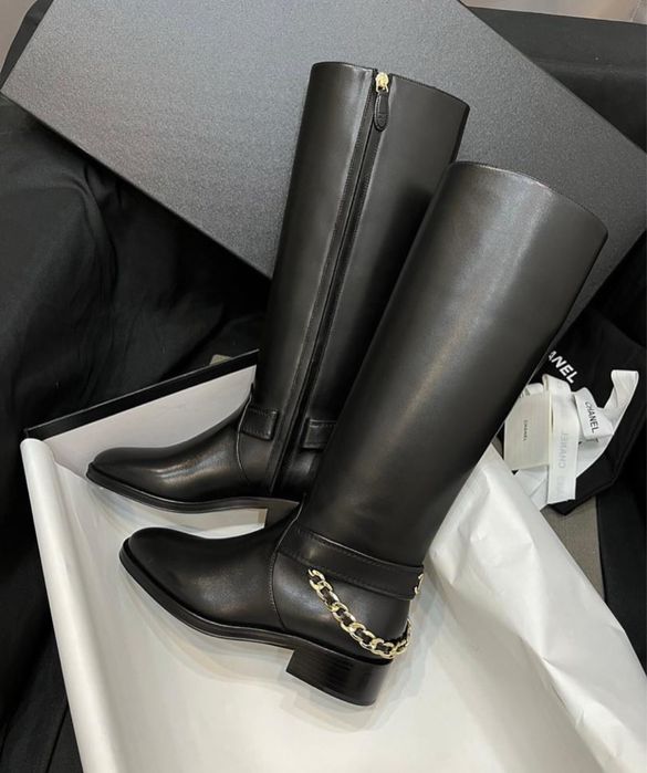 Дамски ботуши от естествена кожа Chanel