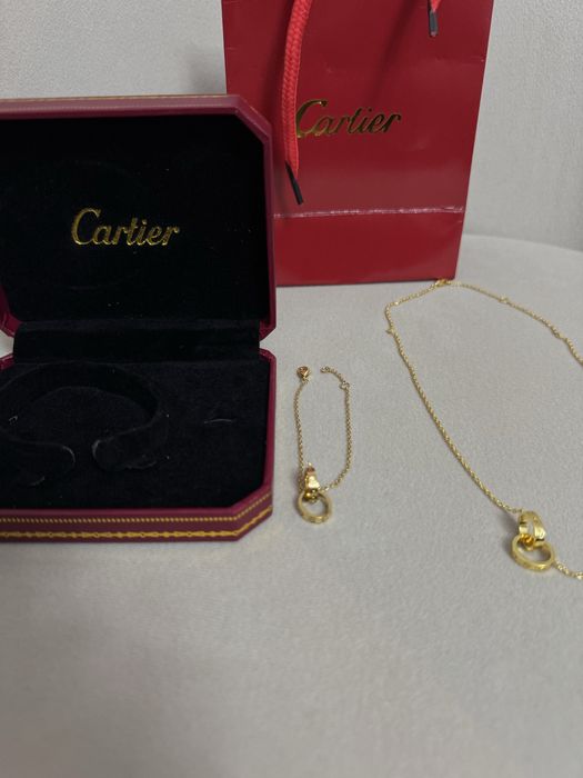Промо:Cartier-Дамски комплект оригинални чисто нови гривна и колие
