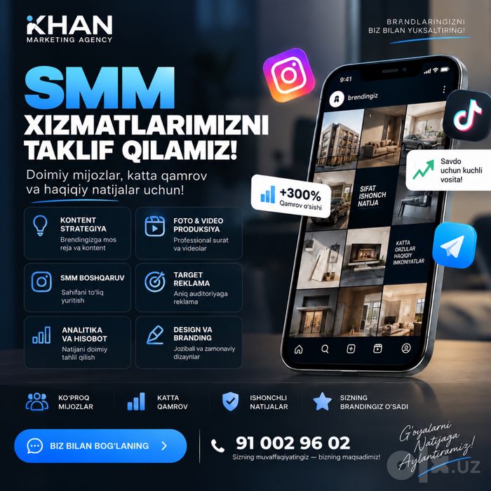 SMM xizmatlari — mijoz va sotuvni oshiramiz!