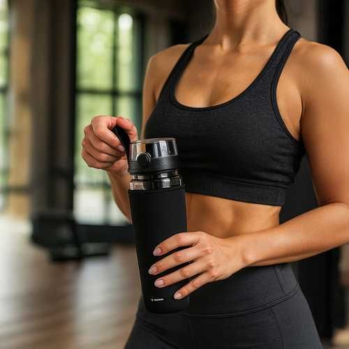 Спортна бутилка за вода с инфузер и с калъф 1 литър, BPA FREE, Trizand