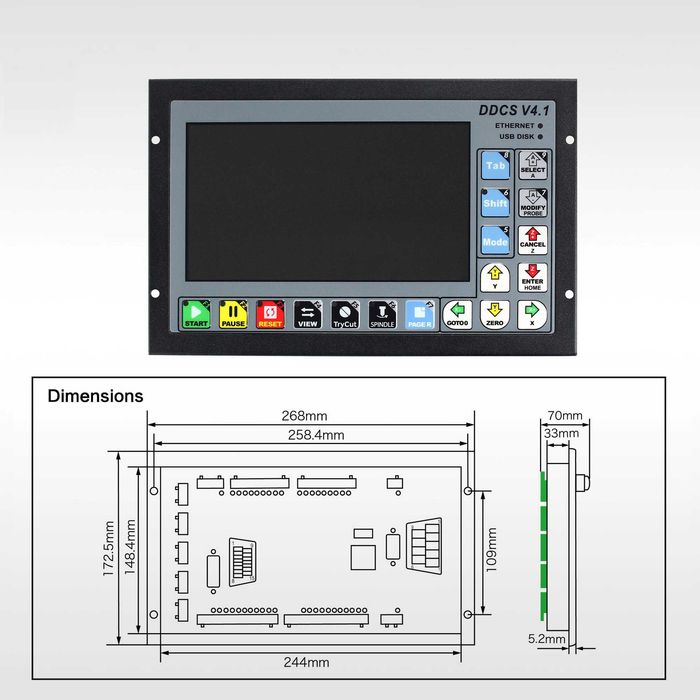 Kit Controler CNC 3/4 Axe DDCS4.1 + Telecomanda Control Extern