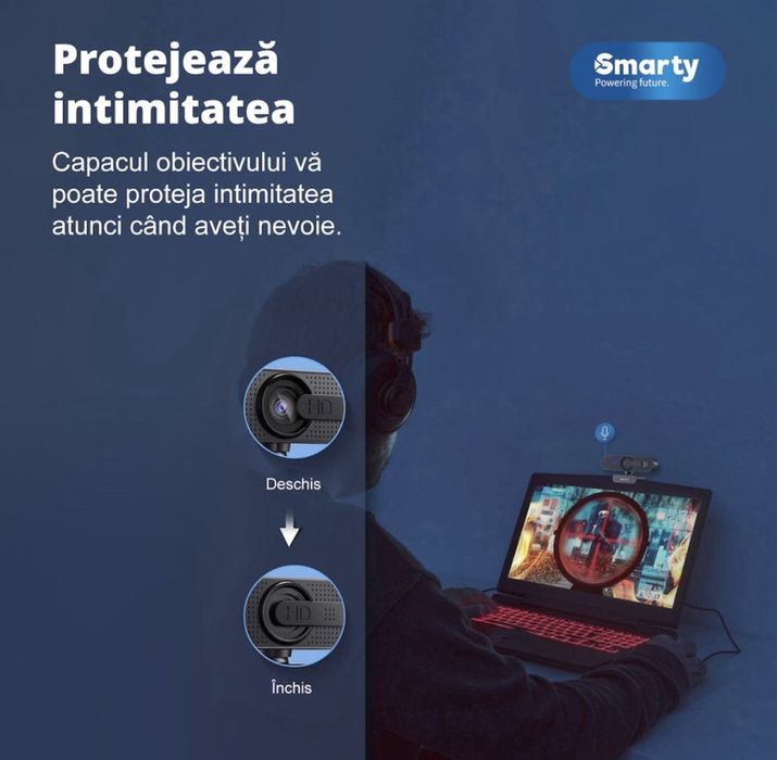 Camera Web Smarty® Jelly C-Vision Pro,microfon incorporat, rotire 360