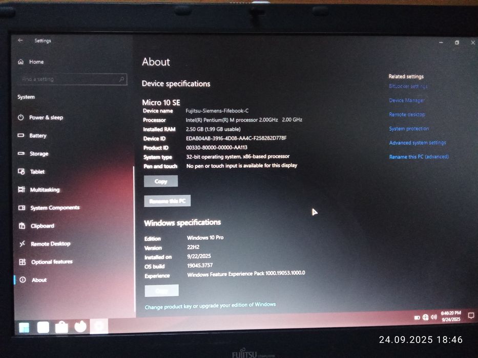 Laptop Fujitsu Siemens Lifebook C1320 – retro, funcțional, Windows 10