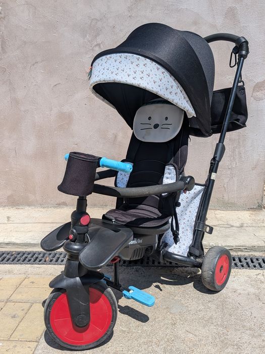 Triciclete pentru copii smart trike rosu/albastru +inca un rand huse
