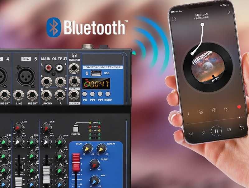 Pasiv mixer audio profesional 4 canale F4 Bluetooth USB Mp3 Egalizator