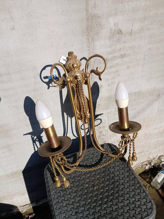 Красив бароков аплик от масивен месинг – двоен