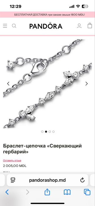 Браслет Пандора «Сверкающий гербарий»