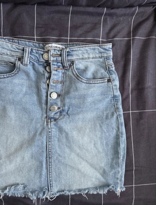 Pull&Bear fusta scurta denim marime S