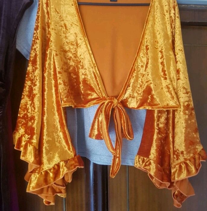 Блуза кадифе широки ръкави доста хипи