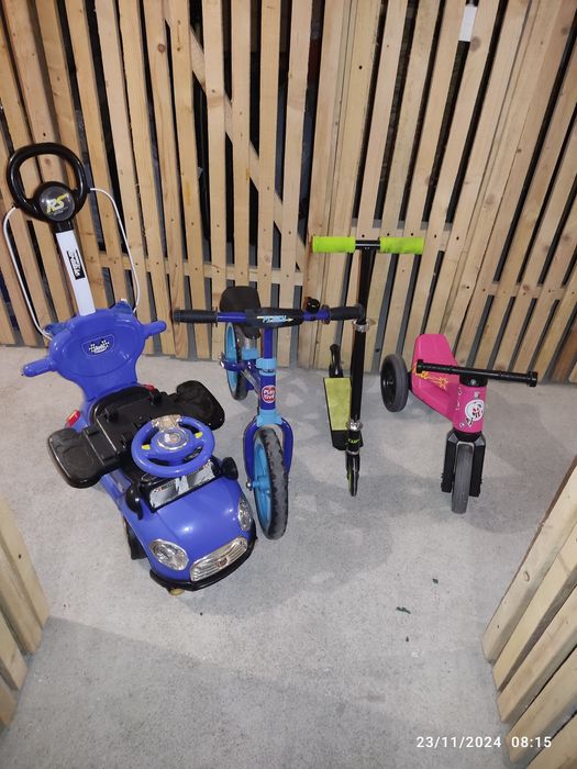 Set copii trotineta, bicicleta fara pedale, masina