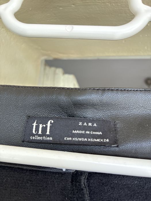 20 lei zara pantaloni scurți din piele neagră cu buzunare