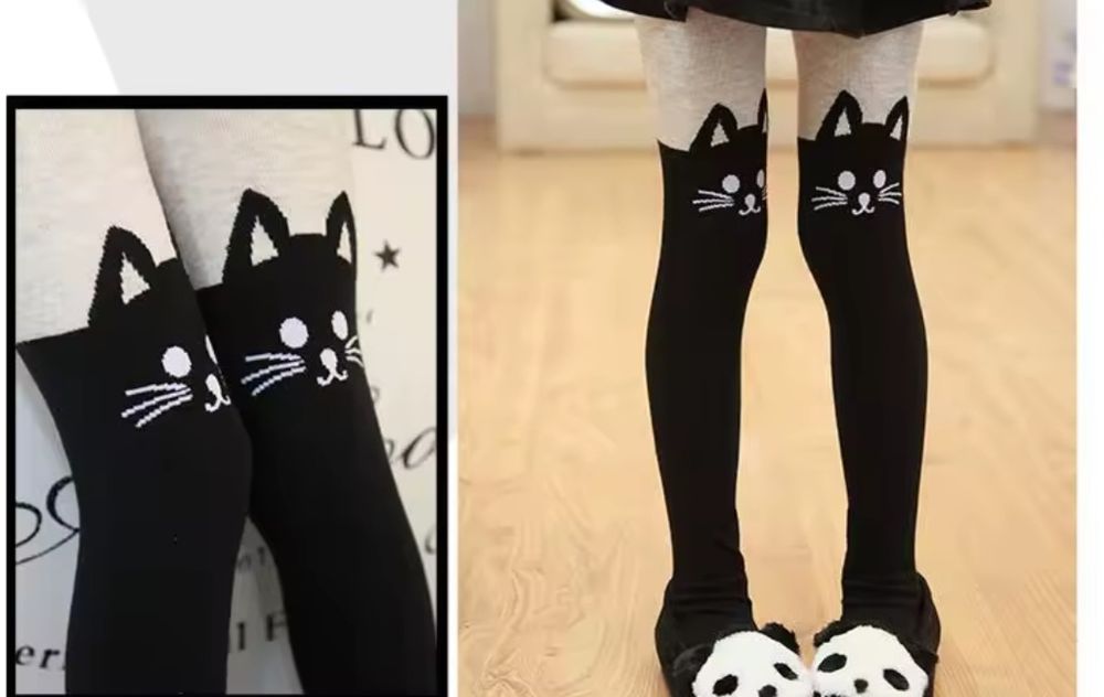 Детски плътни памучни чорапогащници за момичета