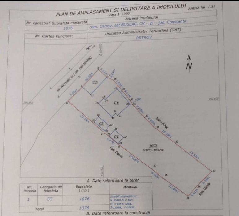 Teren intravilan Bugeac, Constanta 1076 mp