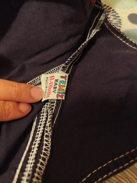 Тънък летен бебешки сет - гащеризон, боди, панталон3-6м