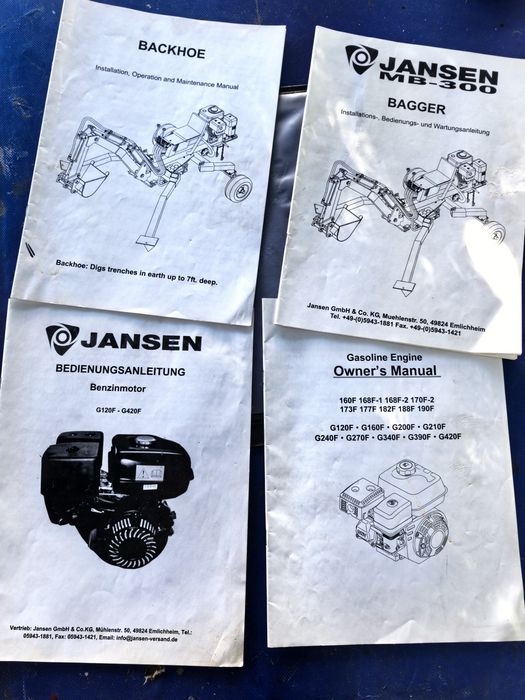 Бензинов багер JANSEN MB - 300 ..Внос от Германия