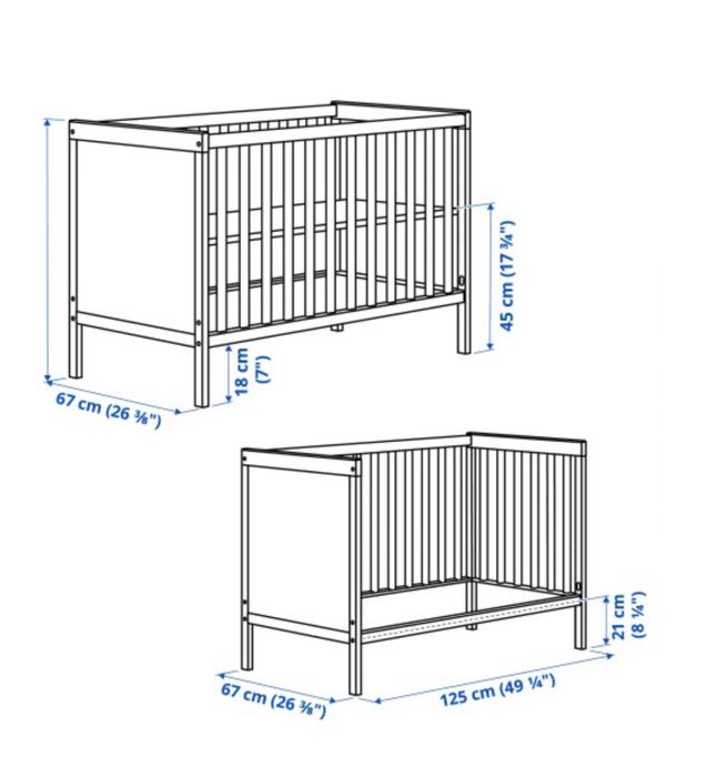 Бебешко креватче ИКЕА SUNDVIK с матрак
