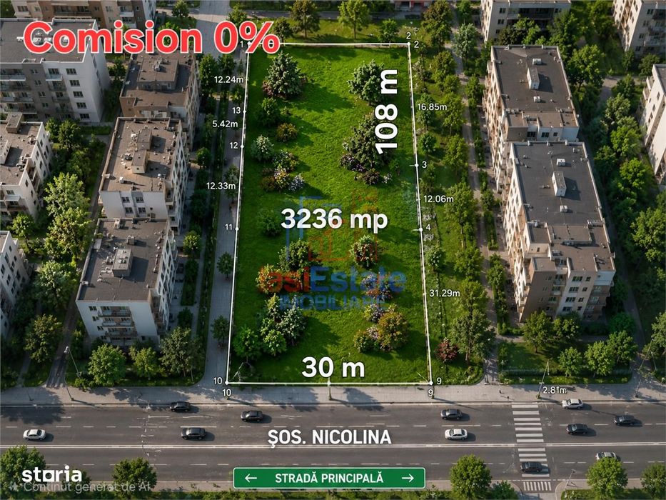 Teren intravilan de 3236 mp in Cug-Soseaua Nicololina