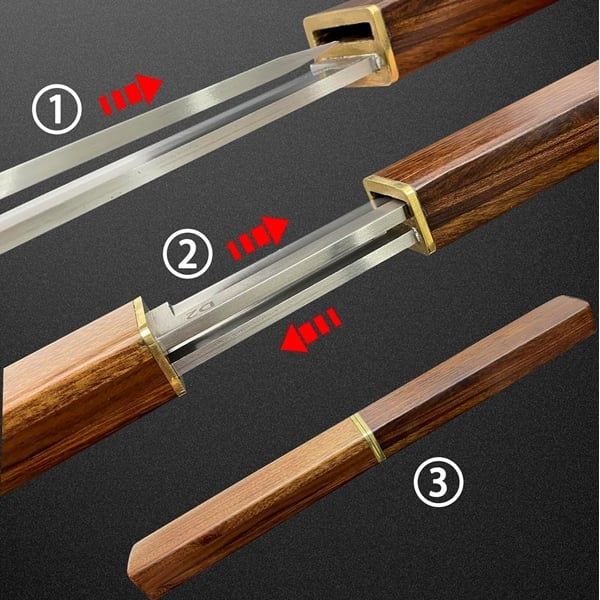 Set doua cutite japoneze fixed blade, maner lemn, 24 cm, vanatoare