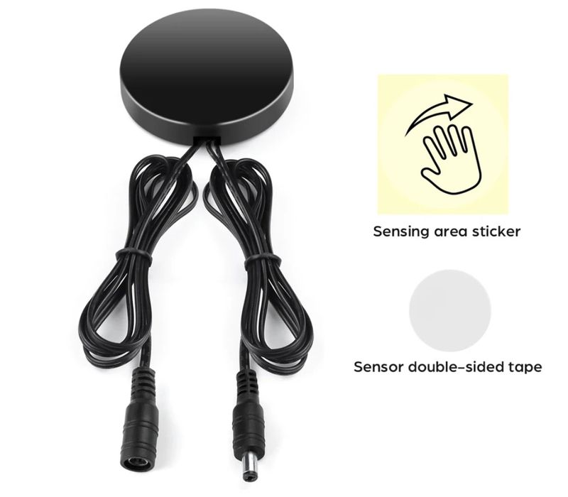 Întrerupător smart touch penetrabil lemn sticla trei funcții 12/24 v