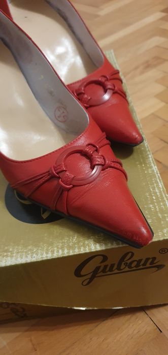 Pantofi roșii Guban nr.37, toc stiletto, înălțime 7 cm