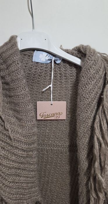 Cardigan lână cu ochiuri largi marime L- XL