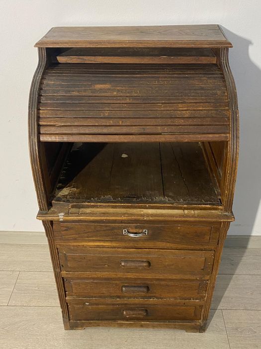 Comodă Vintage; Mic Fișet din Lemn; Dulap cu Sertare