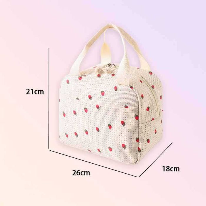 Термо чанта за храна LUNCH BOX „Ягоди“ 26 × 21 × 18 см