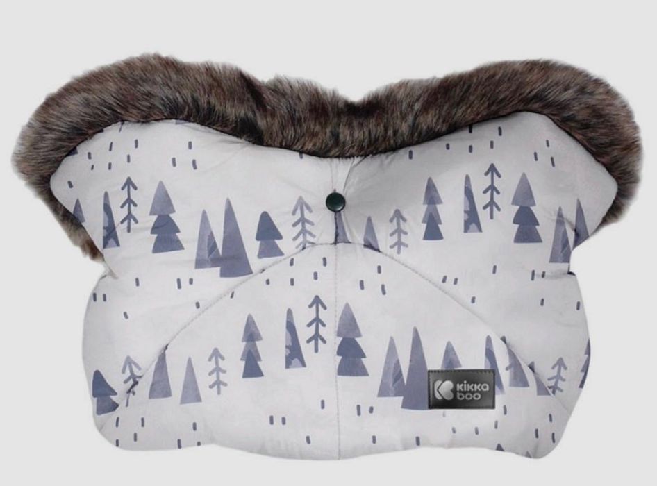 KIKKA BOO Чувалче за количка и маншон SHINY NYLON SNOW FLAKES БЯЛ