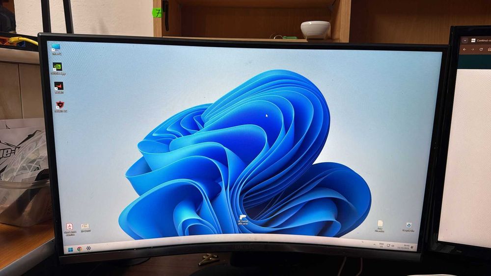 Monitor  Samsung T55 Curved Monitor, 24 Inch, 1000R, 75hz, 4ms, 1080p