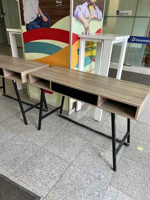 2 броя бюра 48x120 цвят светъл дъб/черно