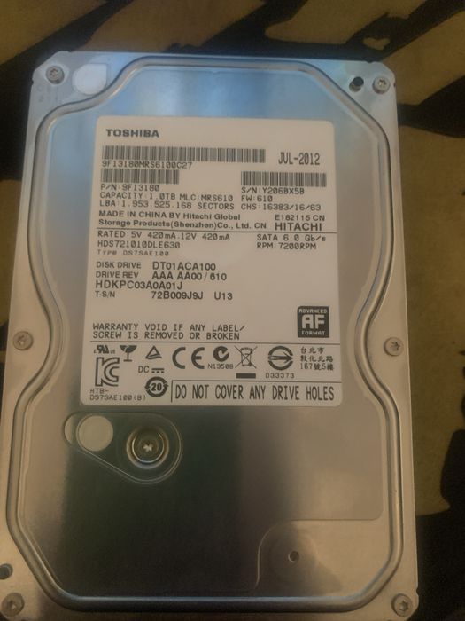 Продам жёсткий диск 1 ТВ